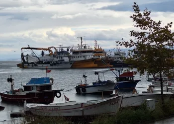 Balıkçı tekneleri şiddetli dalga ve fırtına yüzünden limanlara sığındı