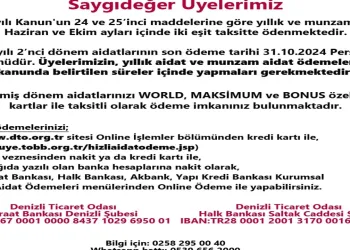 Ticaret Odasından aidatlarda son hafta uyarısı
