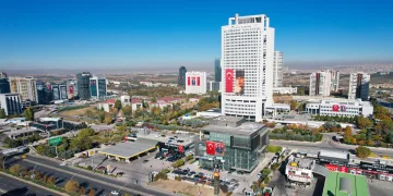 Başkentte kırmızı beyaz coşkusu havadan görüntülendi