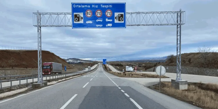 Ortalama Hız İhlal Tespit Sisteminin kurulumu tamamlandı
