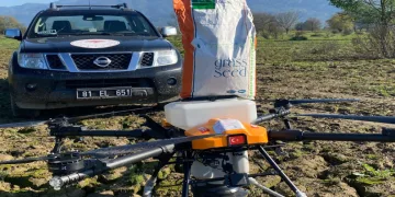 Selde hasar gören mera dron ile tohumlandı