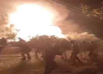 Yangın anında korkutan patlama