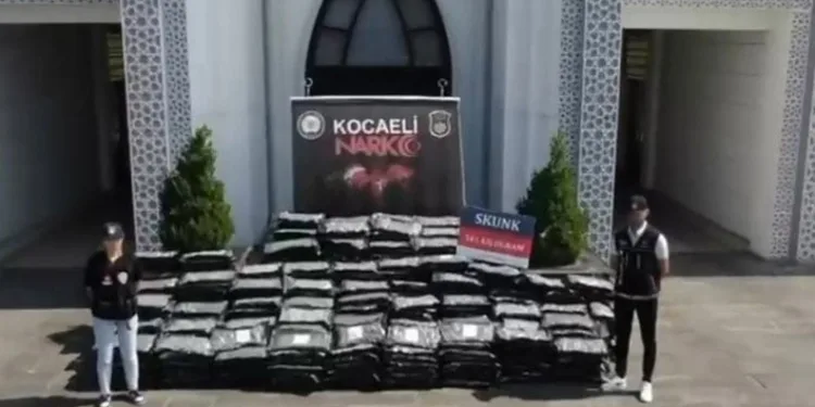 Uyuşturucu operasyonunda tırda 345 kilo skunk ele geçirildi