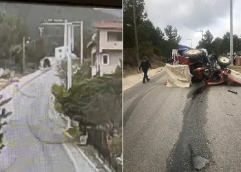 Bursa’da öğrencilerin bindiği traktörün devrilme anı kamerada