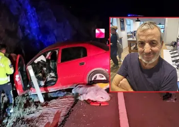 Refüje düşen otomobilinde can verdi