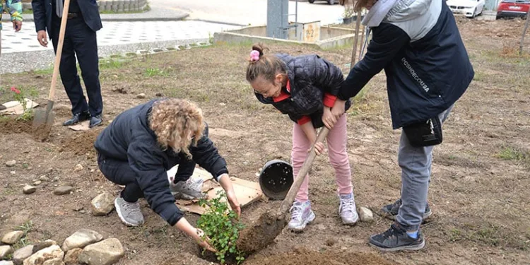 BUÜ’de ağaçlandırma çalışmaları sürüyor