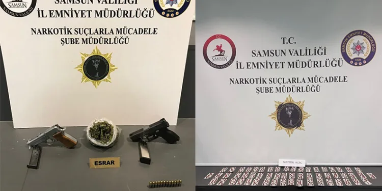 Samsun’da uyuşturucu ve silah operasyonu: 4 gözaltı