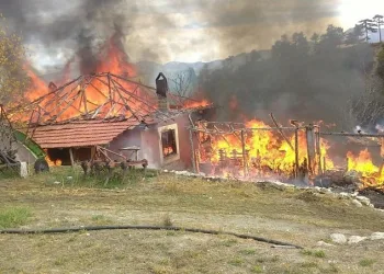 Otları yakmak isterken evi yandı