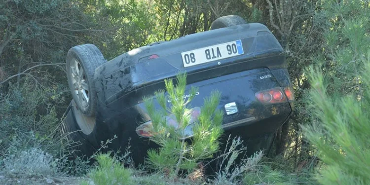 Kastamonu’da mıcıra kapılan otomobil takla attı: 1 yaralı