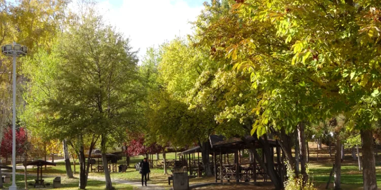 Sonbahar kış ile birleşti, manzara mest etti