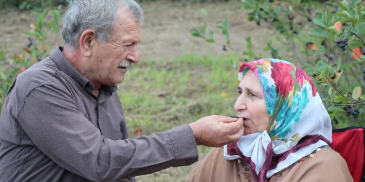 Eşinin rahatsızlığı için ektiği meyvenin taleplerine yetişemiyor