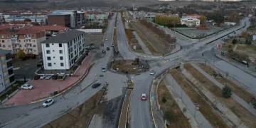 Kavşak yapımı çalışmalarında sona gelindi