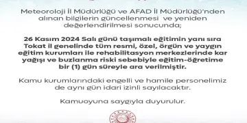 Tokat’ta eğitime bir gün ara