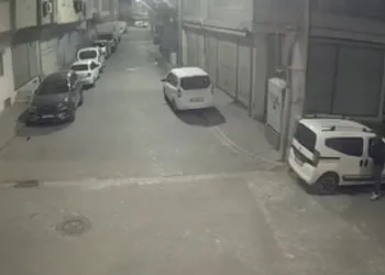 Mardin’de park halindeki otomobilden hırsızlık güvenlik kamerasına yansıdı