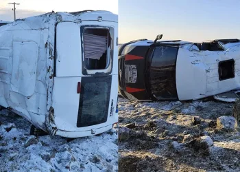 Öğretmen servisi devrildi: 12 yaralı