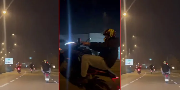 Bursa’da motosiklet tek tekerlek ilerledi