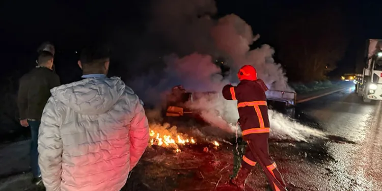 Bursa’da kontrolden çıkan otomobil şarampole uçtu