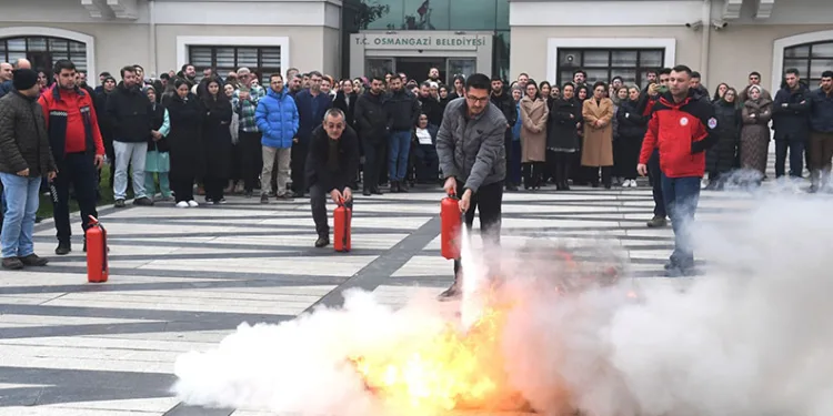 Osmangazi’de deprem ve yangın tatbikatı