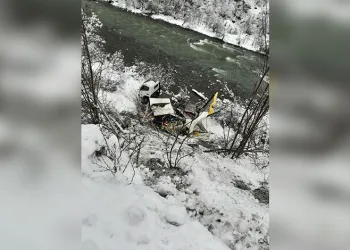 Artvin’de meyve yüklü kamyon dereye yuvarlandı: 1 yaralı