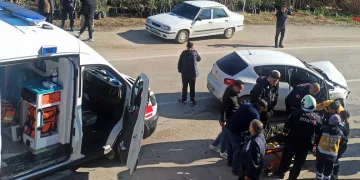 Köpekten kaçarken hafif ticari araca çarpan motosiklet sürücüsü yaralandı
