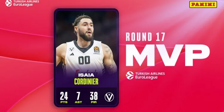 THY Euroleague’de 17. haftanın MVP’si Isaia Cordinier oldu