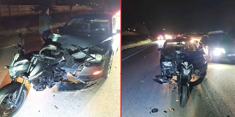 Bursa’da otomobil motosiklete çarptı: 2 yaralı