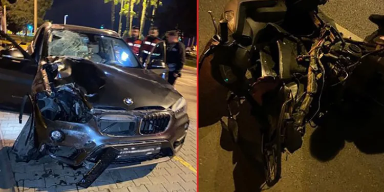 Otomobilin arkadan çarptığı motosiklet sürücüsü hayatını kaybetti