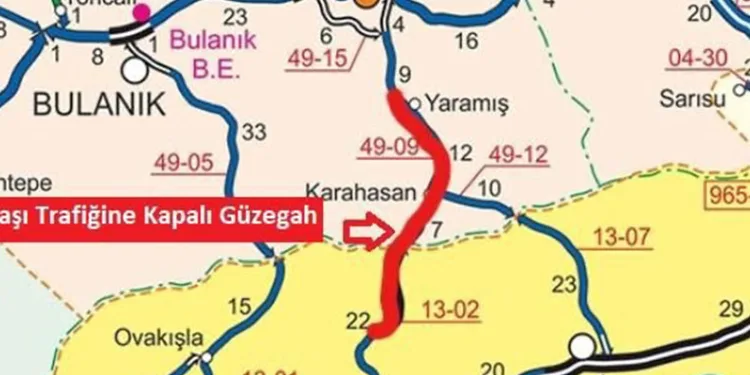 Malazgirt-Ahlat Karayolu geçici olarak ulaşıma kapatıldı
