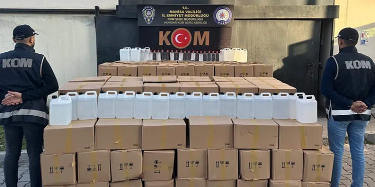 Manisa’da binlerce litre kaçak alkol ele geçirildi