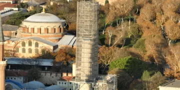 Ayasofya’da dev iskele kuruldu