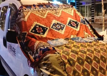 Araçlar soğuktan battaniyelerle korunuyor