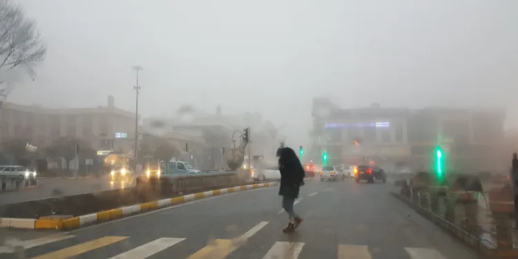 Erzincan güne sisle uyandı