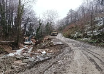 Yağışla heyelana anında müdahale.
