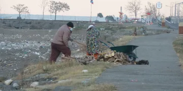 Dalgalara aldırmadan sahilde gezindiler