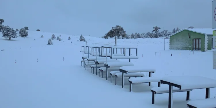 Burdur il merkezinde mevsimin ilk karı etkili oldu