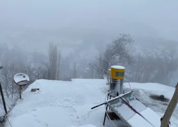 Van’ın Bahçesaray ilçesinde kar yağışı