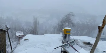Van’ın Bahçesaray ilçesinde kar yağışı