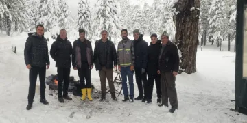Karla kaplı yaylada incelemelerde bulunuldu