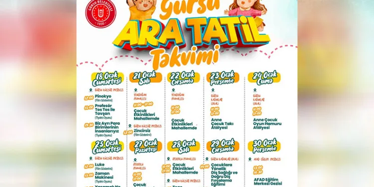 Gürsu’da ara tatil keyfi başlıyor