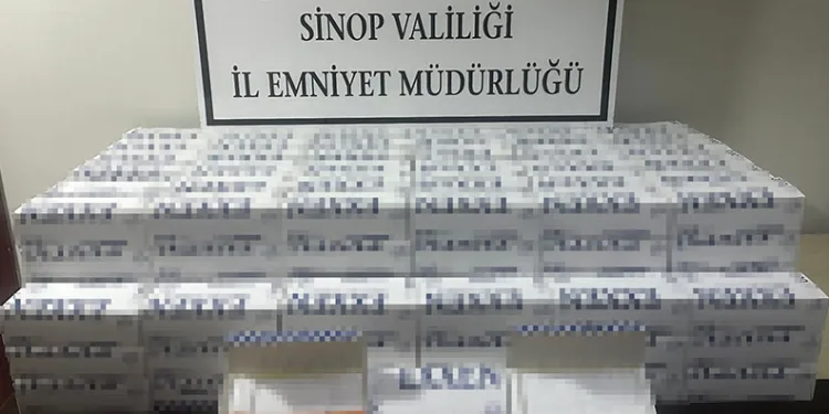 Sinop’ta 40 bin makaron ele geçirildi