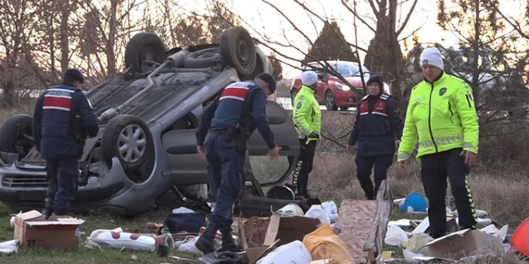 Kırklareli’nde şarampole devrilen otomobilin sürücüsü hayatını kaybetti