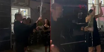 Devlet okulunda skandal görüntü: Şampanya patlattı