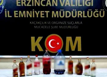 Erzincan’da bir miktar kaçak ve el yapımı alkol ele geçirildi