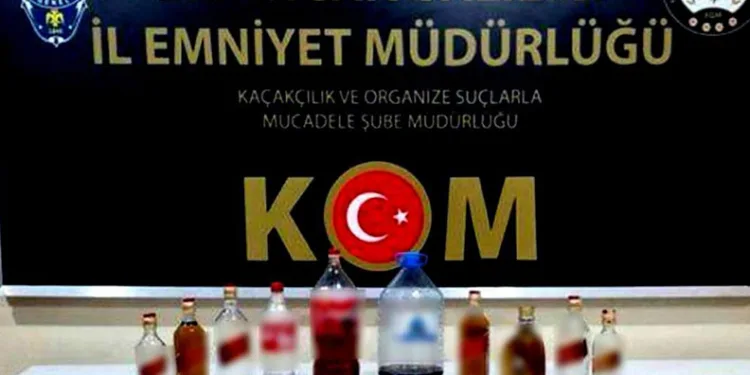 Erzincan’da bir miktar kaçak ve el yapımı alkol ele geçirildi