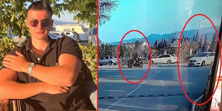 Motosikletli gencin hayatını kaybettiği kaza kamerada