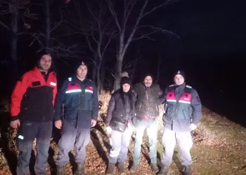 Çamura saplanarak derede mahsur kalan inek, iş makinesiyle kurtarıldı
