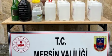 Mersin’de 85 litre sahte içki ele geçirildi