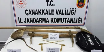 Çanakkale’de kaçak kazı yapan 7 kişi suçüstü yakalandı