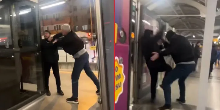 Bursa’da metro istasyonunda tekme tokat kavga