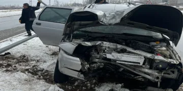 Direğe çarpan otomobildeki 4 kişi yaralandı
